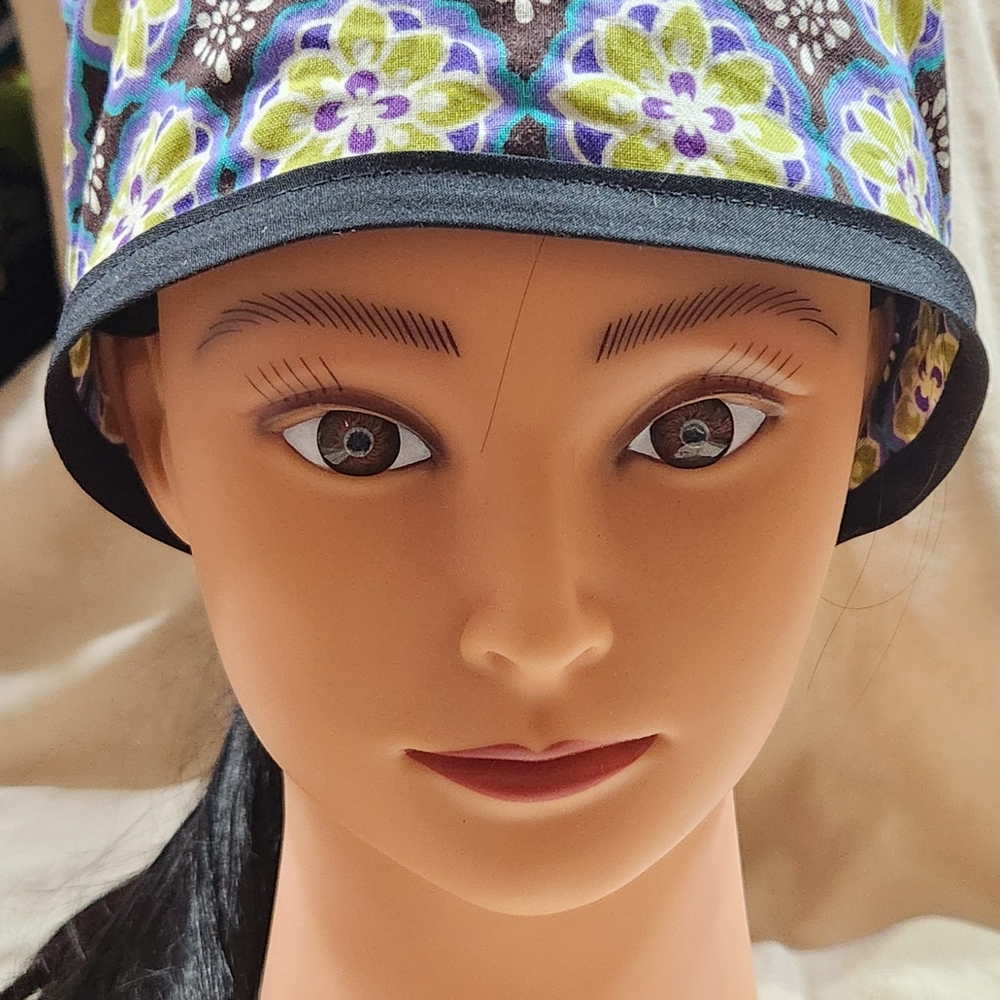 Floral Patterned Scrub Cap
